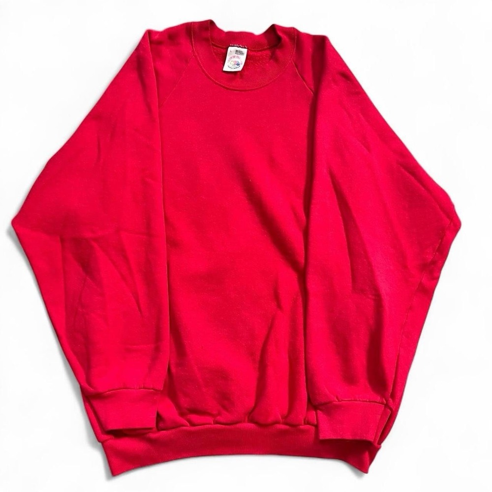Vintage Fruit If The Loom Red Crewneck Sweater Men's Size Large 90s